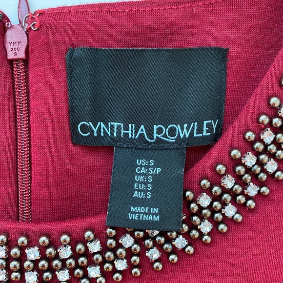 Cynthia Rowley Jeweled Maroon sleeveless Sweater top - Picture 5 of 6